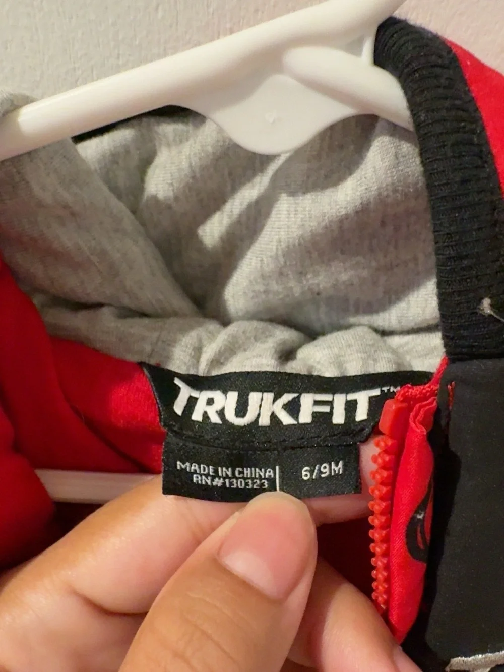 TRUKFIT Baby Red Black Hooded Puffer Snowsuit 6-9 Months